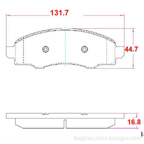 OEM Semi-metallic Auto Part Brake Pad For Ford Ikon
